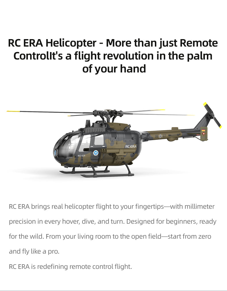 C180 BO105 RC Helicopter – Premium Brushless for Adults