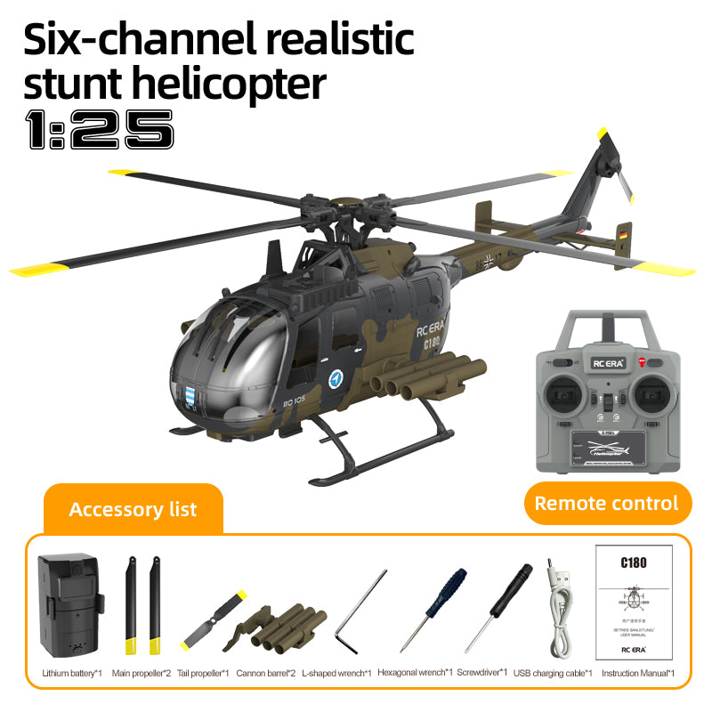 C180 BO105 RC Helicopter – Premium Brushless for Adults