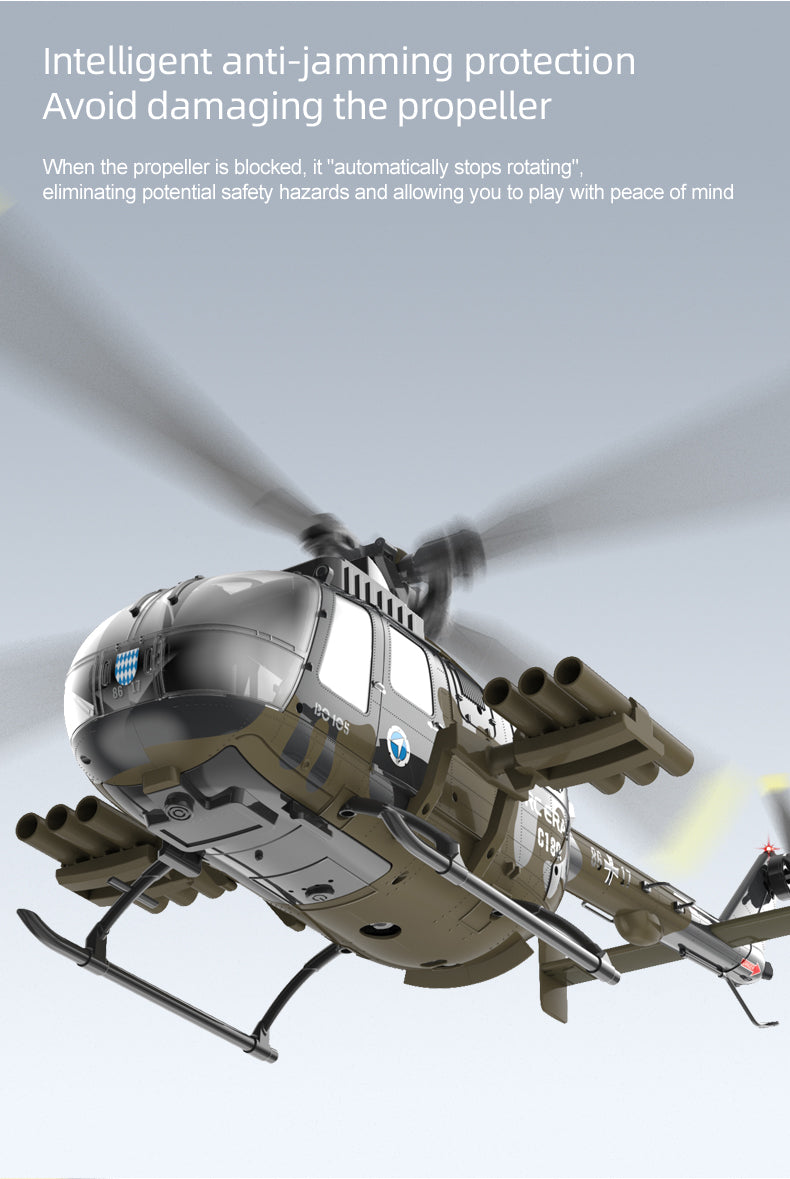 C180 BO105 RC Helicopter – Premium Brushless for Adults