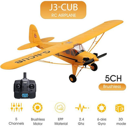 A160 J3 Piper Cub RC Plane – 5CH Brushless Motor Airplane | 3D/6G Flight Stabilization - Rc Aircraft Base