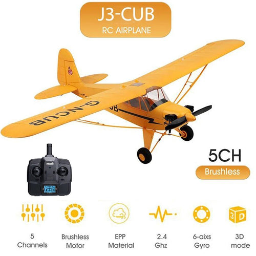 A160 J3 Piper Cub RC Plane – 5CH Brushless Motor Airplane | 3D/6G Flight Stabilization - Rc Aircraft Base