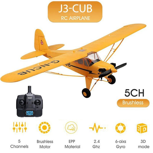 A160 J3 Piper Cub RC Plane – 5CH Brushless Motor Airplane | 3D/6G Flight Stabilization - Rc Aircraft Base