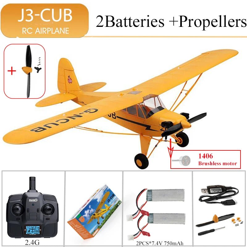 A160 J3 Piper Cub RC Plane – 5CH Brushless Motor Airplane | 3D/6G Flight Stabilization - Rc Aircraft Base