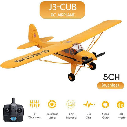 A160 J3 Piper Cub RC Plane – 5CH Brushless Motor Airplane | 3D/6G Flight Stabilization - Rc Aircraft Base