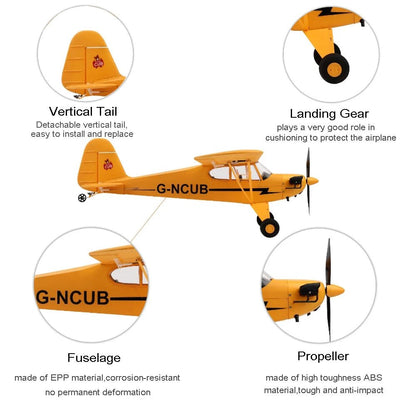 A160 J3 Piper Cub RC Plane – 5CH Brushless Motor Airplane | 3D/6G Flight Stabilization - Rc Aircraft Base
