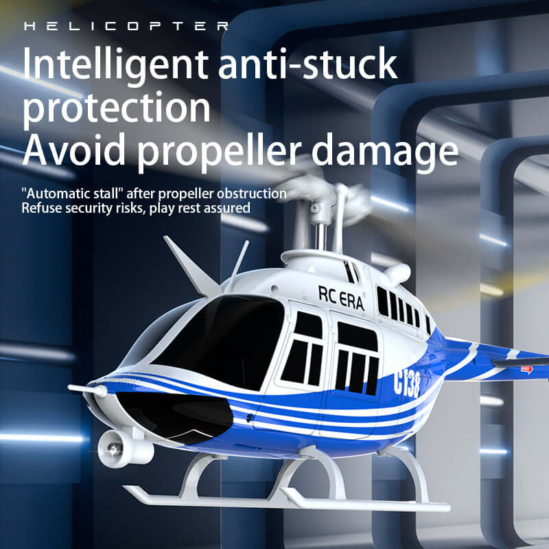 C138 Bell 206 RC helicopter blue silver variant