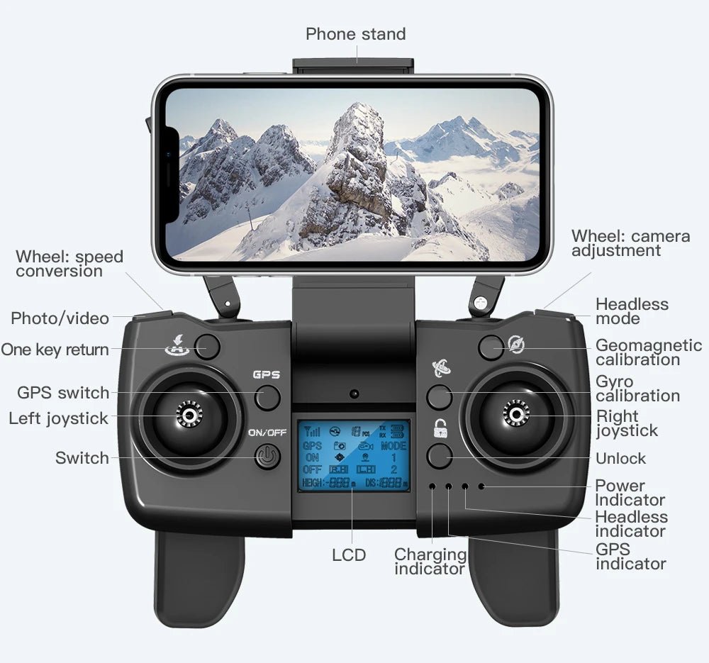 L900 Pro Drone 4K GPS Dual Camera – Foldable Brushless Quadcopter - Rc Aircraft Base