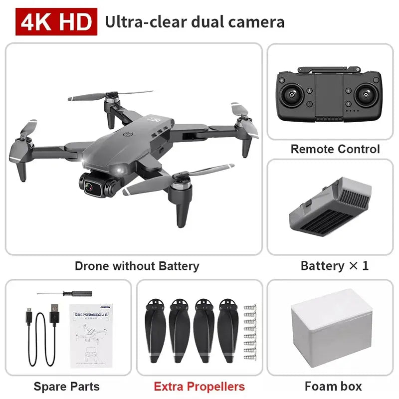 L900 Pro Drone 4K GPS Dual Camera – Foldable Brushless Quadcopter - Rc Aircraft Base