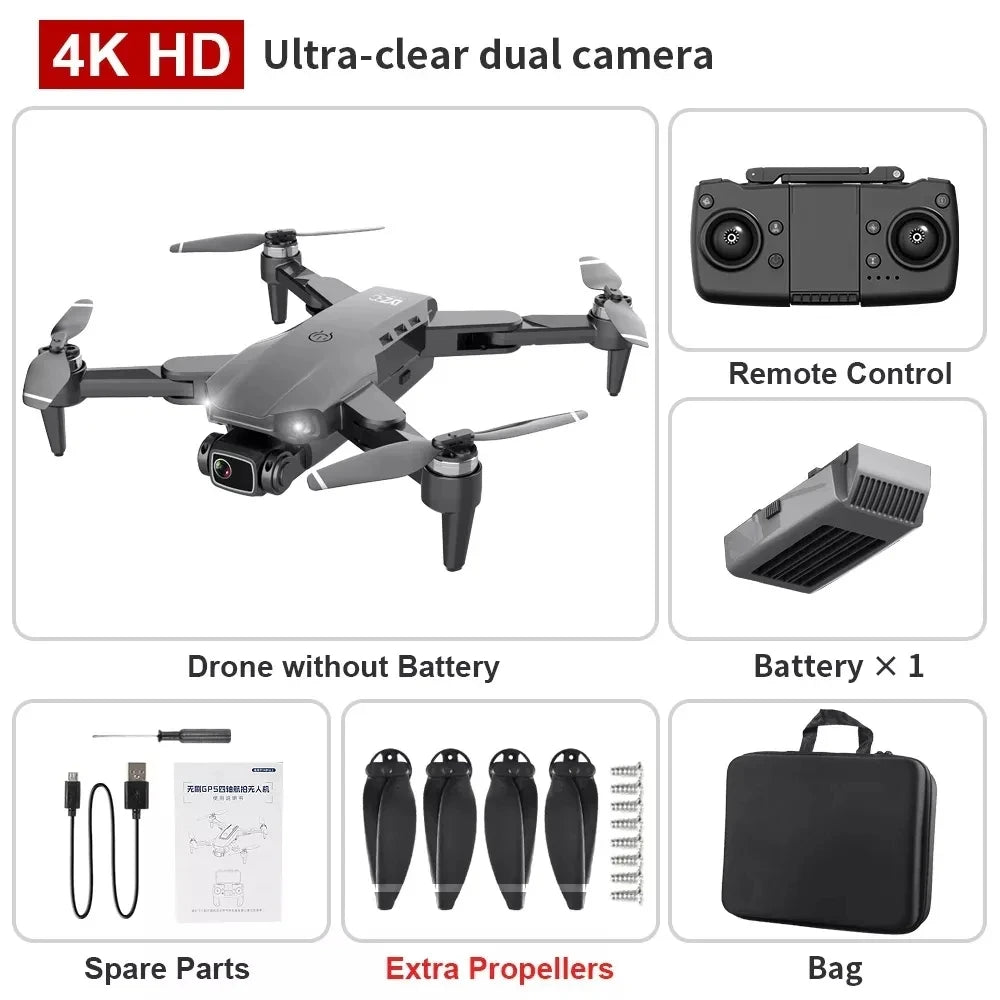 L900 Pro Drone 4K GPS Dual Camera – Foldable Brushless Quadcopter - Rc Aircraft Base