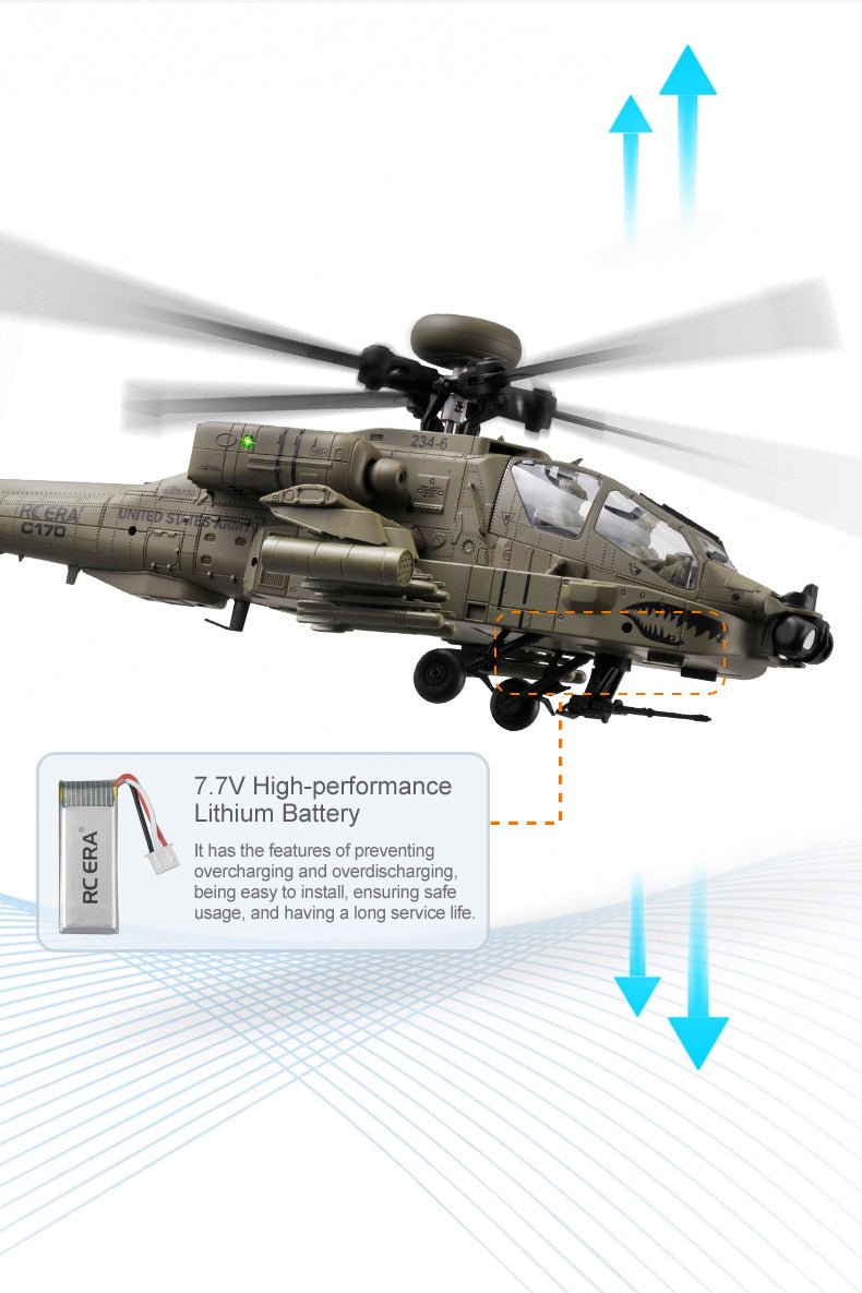 RC Black Hawk Helicopter C170 — UH - 60 Scale Military Model | 6CH Brushless RTF - Rc Aircraft Base