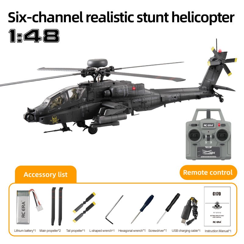RC Black Hawk Helicopter C170 — UH - 60 Scale Military Model | 6CH Brushless RTF - Rc Aircraft Base