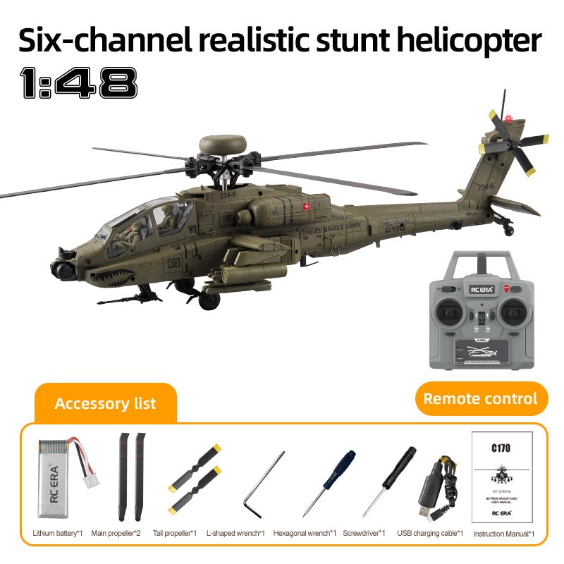 RC Black Hawk Helicopter C170 — UH - 60 Scale Military Model | 6CH Brushless RTF - Rc Aircraft Base
